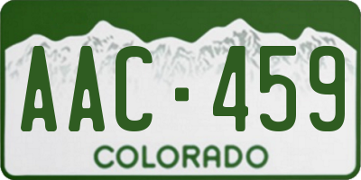 CO license plate AAC459