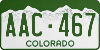 CO license plate AAC467
