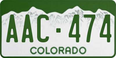CO license plate AAC474