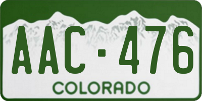 CO license plate AAC476