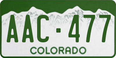 CO license plate AAC477