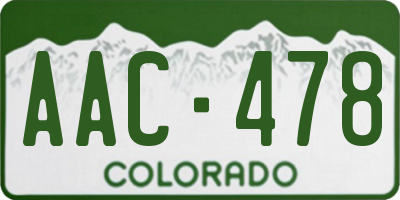 CO license plate AAC478