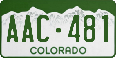 CO license plate AAC481