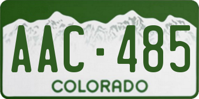 CO license plate AAC485