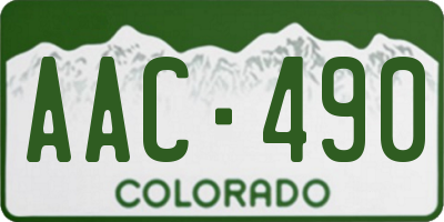 CO license plate AAC490