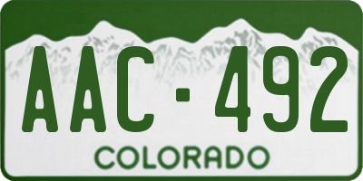CO license plate AAC492