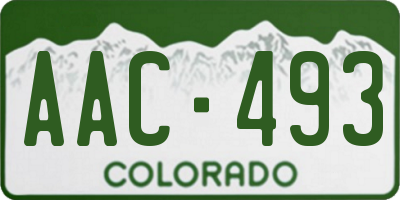 CO license plate AAC493