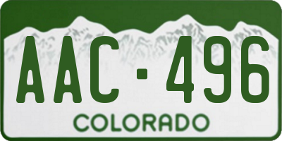 CO license plate AAC496