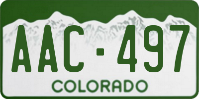 CO license plate AAC497