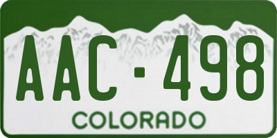 CO license plate AAC498