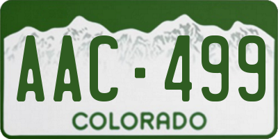 CO license plate AAC499