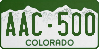 CO license plate AAC500
