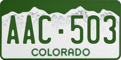CO license plate AAC503