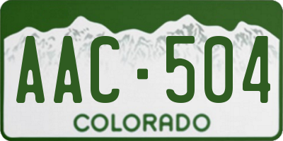 CO license plate AAC504
