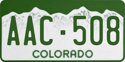 CO license plate AAC508
