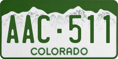CO license plate AAC511