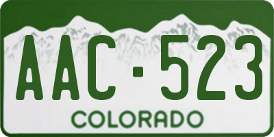 CO license plate AAC523