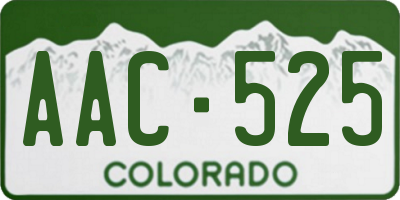 CO license plate AAC525
