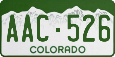CO license plate AAC526