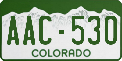 CO license plate AAC530