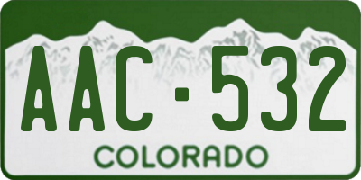 CO license plate AAC532