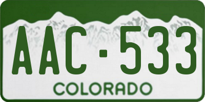 CO license plate AAC533