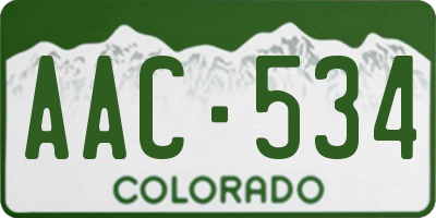 CO license plate AAC534