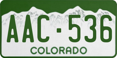 CO license plate AAC536