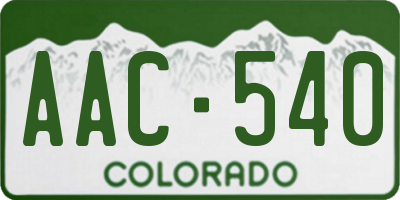 CO license plate AAC540