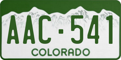 CO license plate AAC541