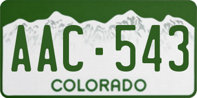 CO license plate AAC543