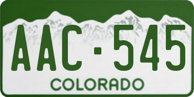 CO license plate AAC545