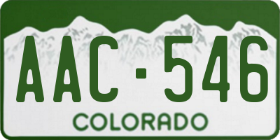 CO license plate AAC546