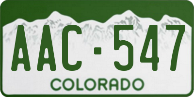CO license plate AAC547