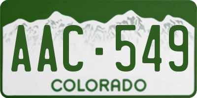 CO license plate AAC549