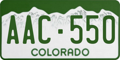 CO license plate AAC550