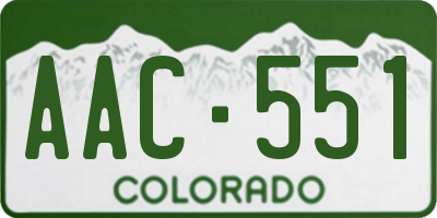 CO license plate AAC551