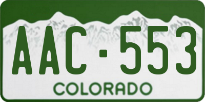 CO license plate AAC553