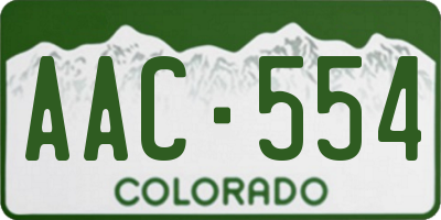 CO license plate AAC554