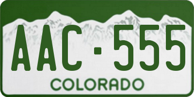 CO license plate AAC555