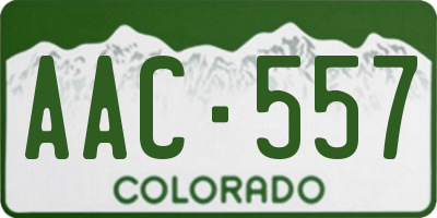 CO license plate AAC557