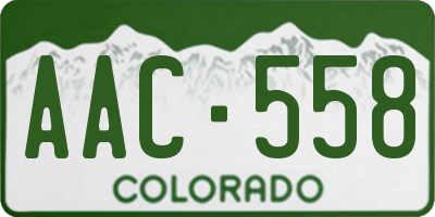 CO license plate AAC558