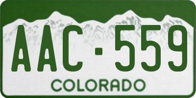 CO license plate AAC559