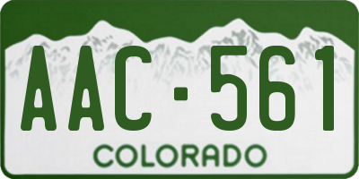 CO license plate AAC561
