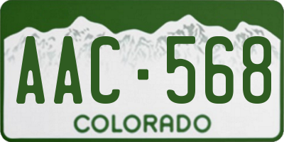CO license plate AAC568