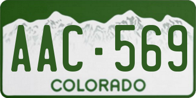 CO license plate AAC569