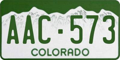 CO license plate AAC573