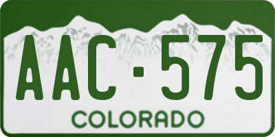 CO license plate AAC575