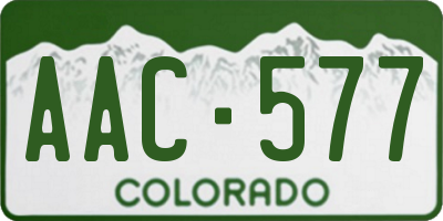 CO license plate AAC577