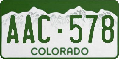 CO license plate AAC578